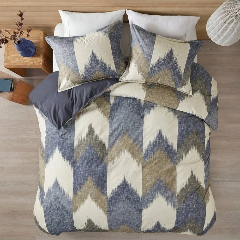 Ink+Ivy Alpine Duvet Cover Set Full Queen in Navy